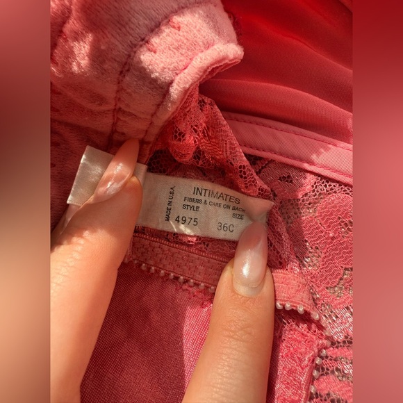 Vintage Christian Dior Pink Lace Lingerie Bustier Corset Size 36C - Picture 6 of 15